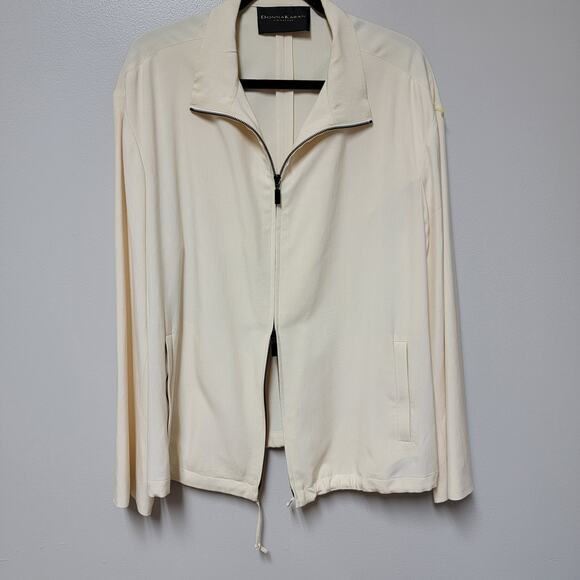 Donna Karan Signature Zip front Silk blend Jacket Size M - Picture 2 of 9